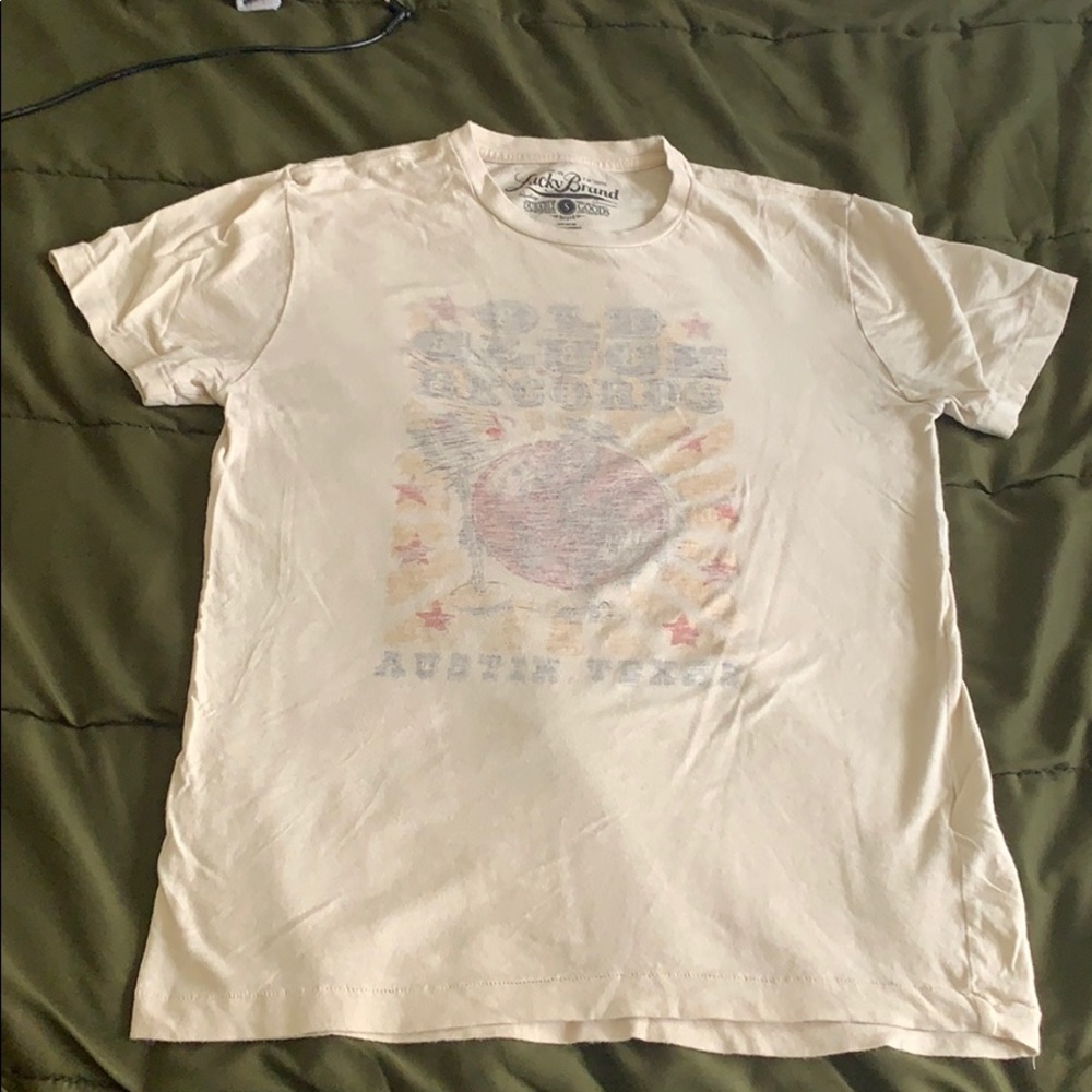Small Lucky Brand Old Cluck Record graphic Tee